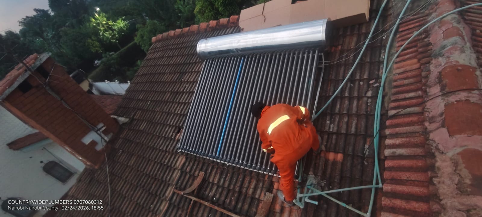 Solar water heater installation team Nairobi